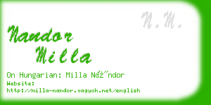nandor milla business card